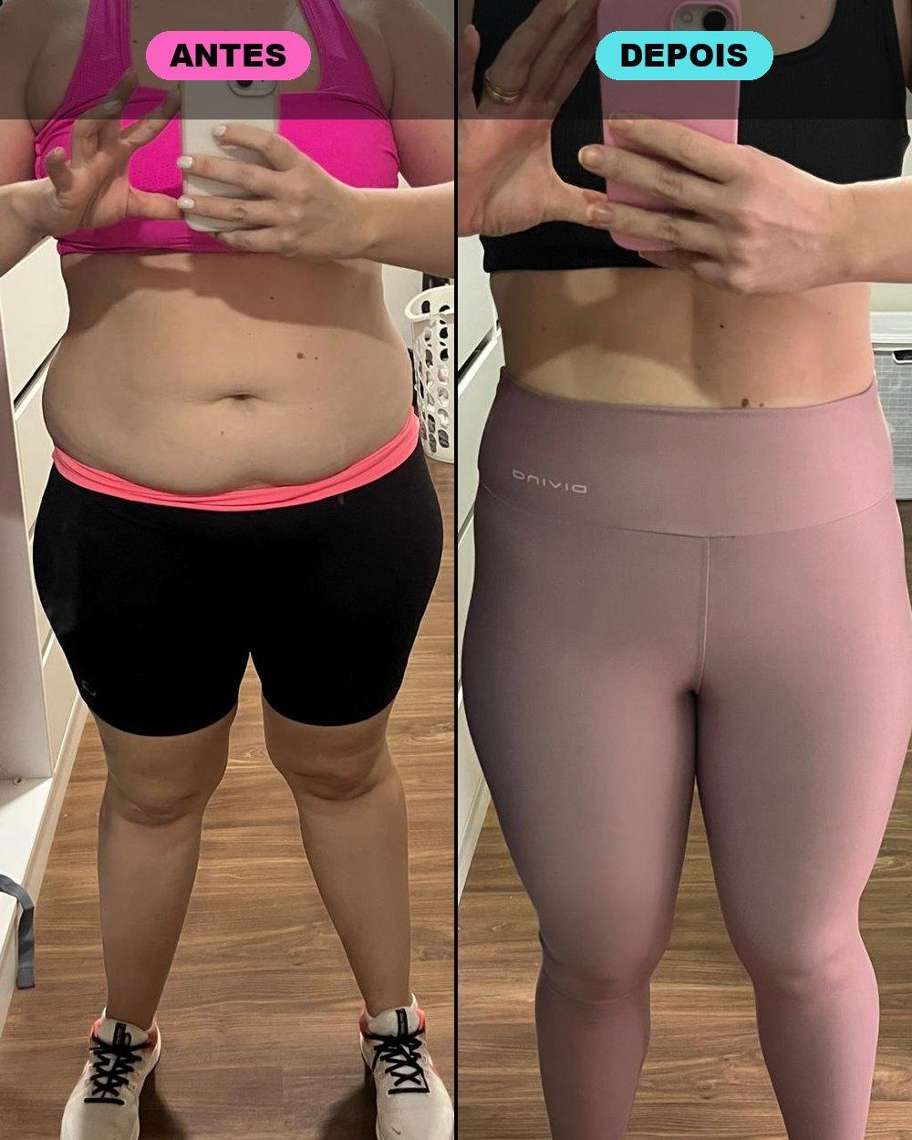 Antes e depois da aluna do Tosha